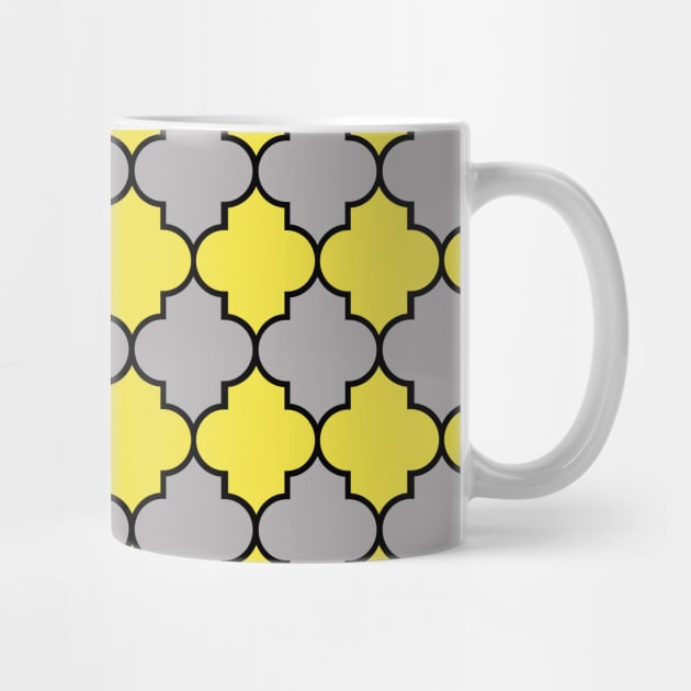 Yellow Trellis, Quatrefoil, Moroccan Lattice by Jelena Dunčević